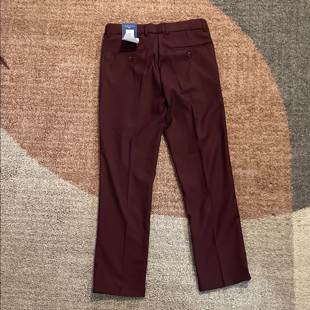 Perry Ellis Boy Burgundy Formal Pants size 12 - Picture 2 of 4